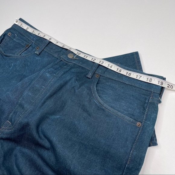 Levi’s Jeans Denim 501 Button Fly White Oak Cone Denim High Waist Straight Blue - Picture 10 of 14